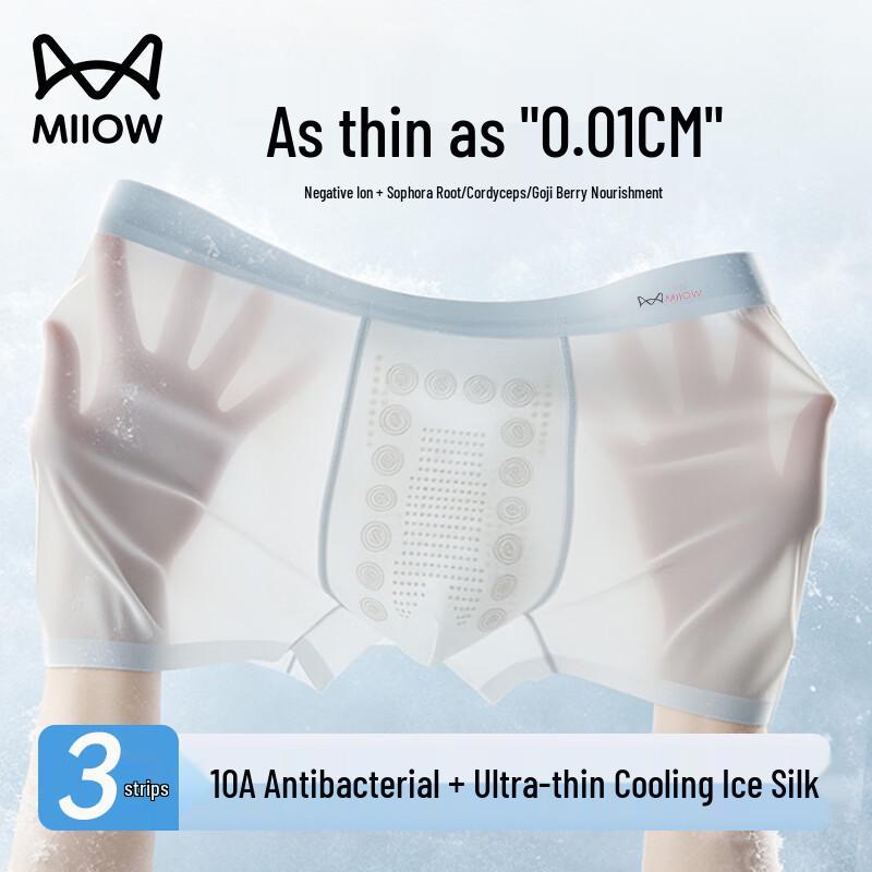 Men s Ultra-Thin Ice Silk Boxer Briefs 2XL
