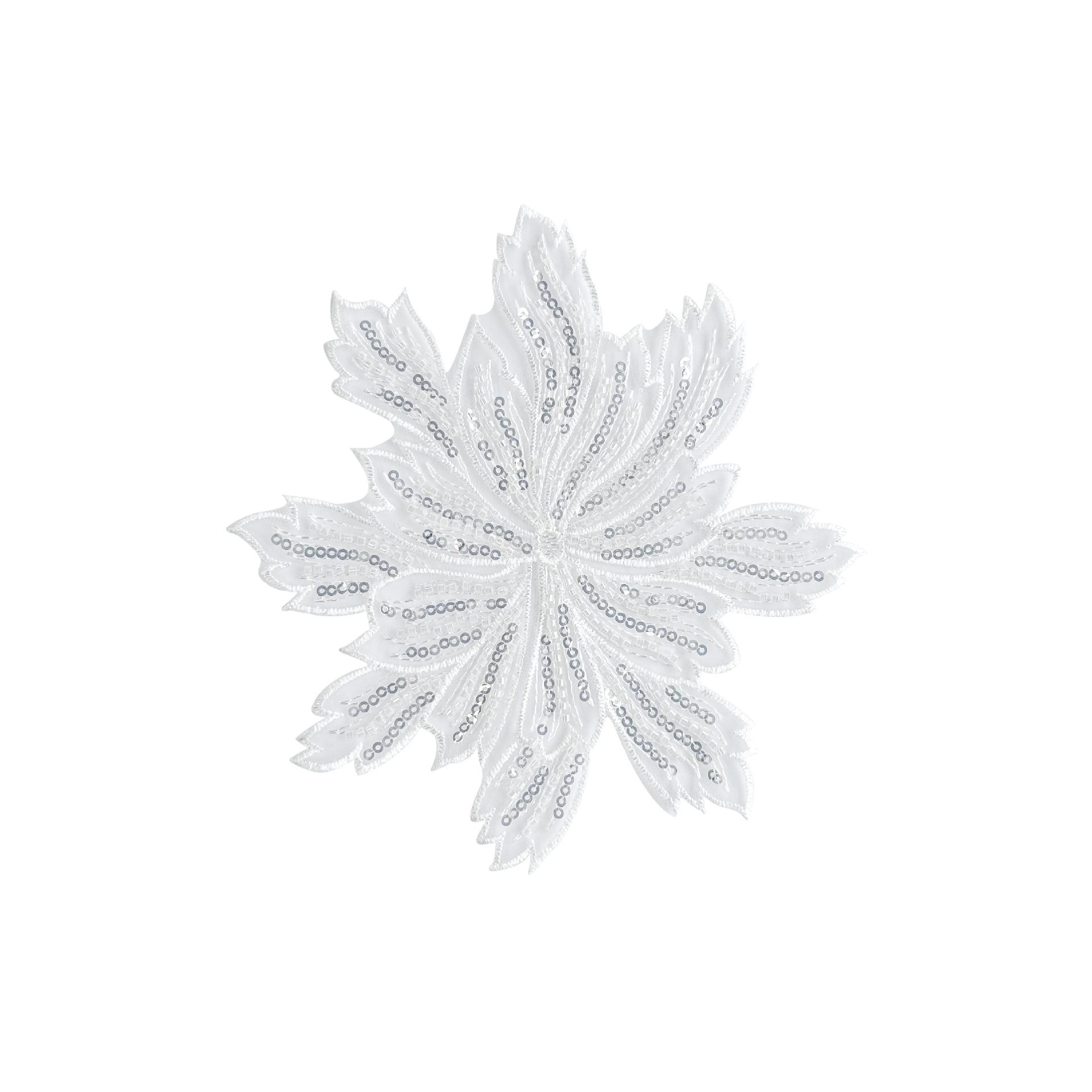 

Color Heavy Industry Beads Organza Sequins Flower Clothing Dress Dress Top Luggage Decoration Cloth Sticker Accessories H6134 white bottom