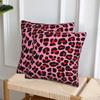 Red Leopard Print Spots On Pink 2 Pcs Square Pillowcase Pillow Cover Cushion Decor Comfort Throw Pillow For Home Bedroom