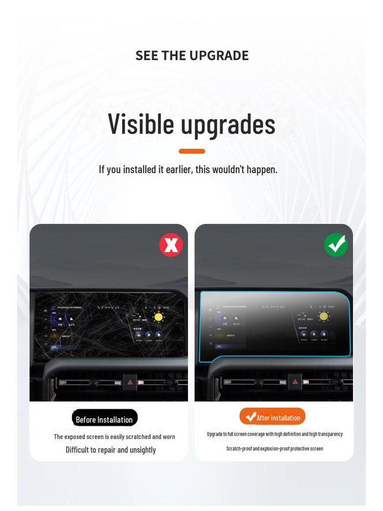 24 Toyota Prado LC250 Navigation Screen Tempered Film for Interior Modification