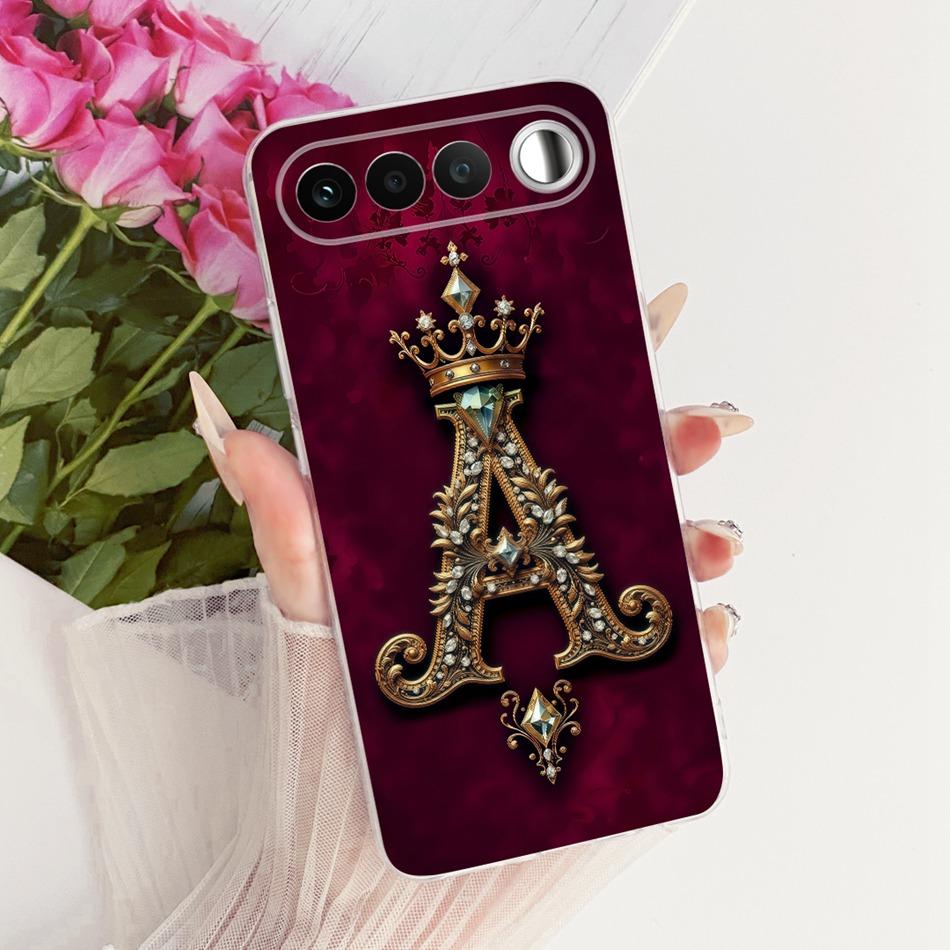 For Realme 16 RMX5171 2026 Royal Crown Initial Letter Couple Phone Case For Realme 16 5G Soft Silicone TPU Covers Bumpers
