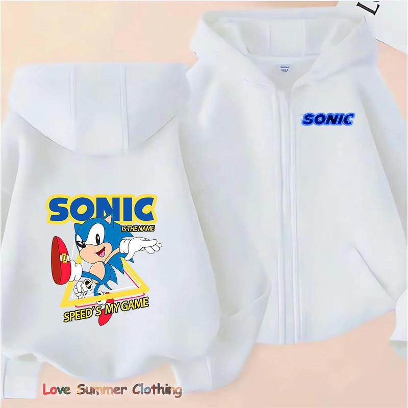 Chlapecká mikina na zip ježek Dívčí podzimní bunda s kapucí Zip sonic Podzimní stín Pulovr Ležérní mikina Velikost 100-160