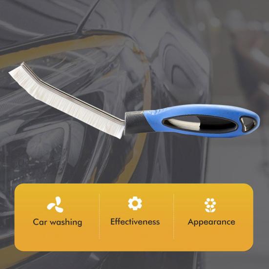 Yousheng kartáč na čištění štěrbin s tvrdými štětinami, multifunkční kartáč na čištění mezer s protiskluzovou rukojetí, kartáč na čištění okenních mezer, nástroj na čištění auta