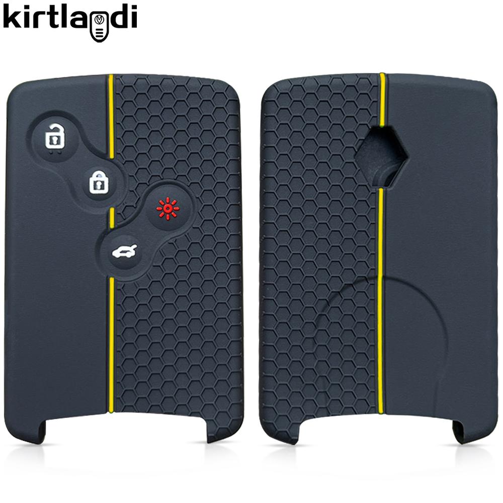 Силиконовый чехол для ключа Renault Megan 3 Laguna Fluence NEMA Clio 4 Captur Zoe Card 4-кнопочный чехол для ключа Защита пульта брелок