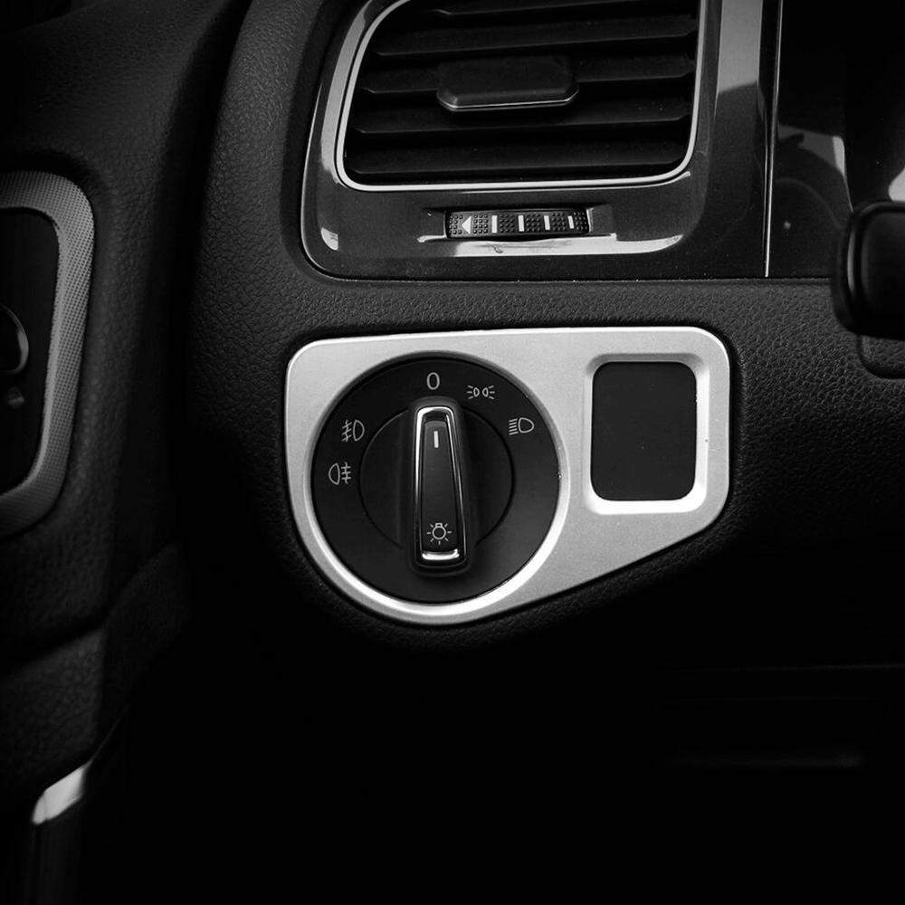 For Volkswagen Golf 7 GTI Mk7 LHD 2013 2014 2015 2016 2017 Headlight Switch Cover Panel Sticker Car Interior Accessories