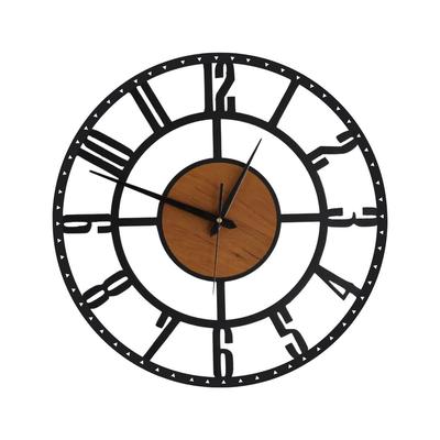 Wall Clock Stylish Metal Analog Wall Clock for Living Room, Office, Home and Hall | Antique Fancy Big Size Modern Wall Watch (Wood, 40 CM)