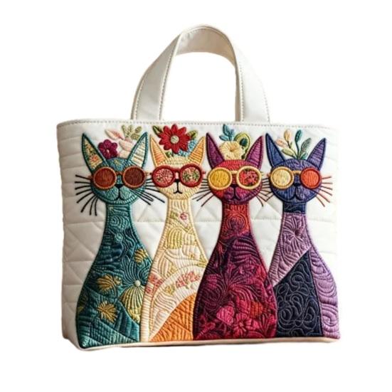 Retro Canvas Handbag Floral Women Purse Cute Animal Designs Tote Bag 14-Inch Laptop Compatible Commuter Tote for Shopping Weekend Outings