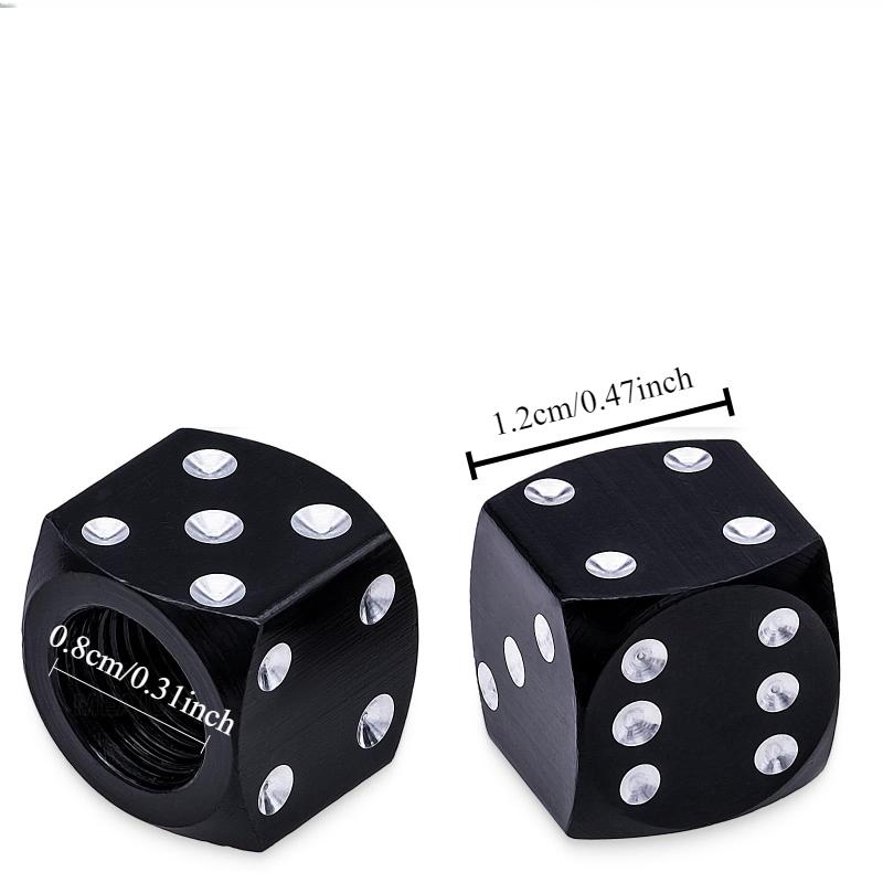 Aluminum Dice Tire Valve Caps Wheel Stem Tyre Tire Car Truck Motocycle Bike Dustproof Air Valve Dust Cap Cover Auto Accessoires