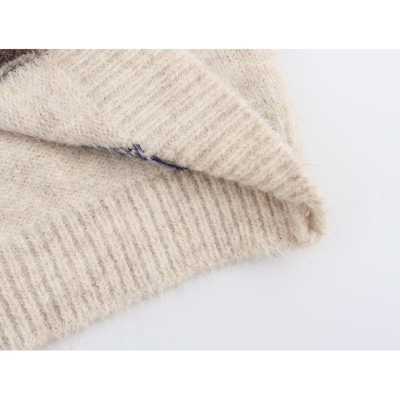 Kaslead New Arrival Women's Fashion Style Minimalist Retro Contrast Color Maillard Quilted Waistcoat Vest Vest