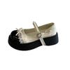 Thick Heel Sweet Bow Light Mouth Single Shoes Summer One-word Buckle Mary Jane High Heels