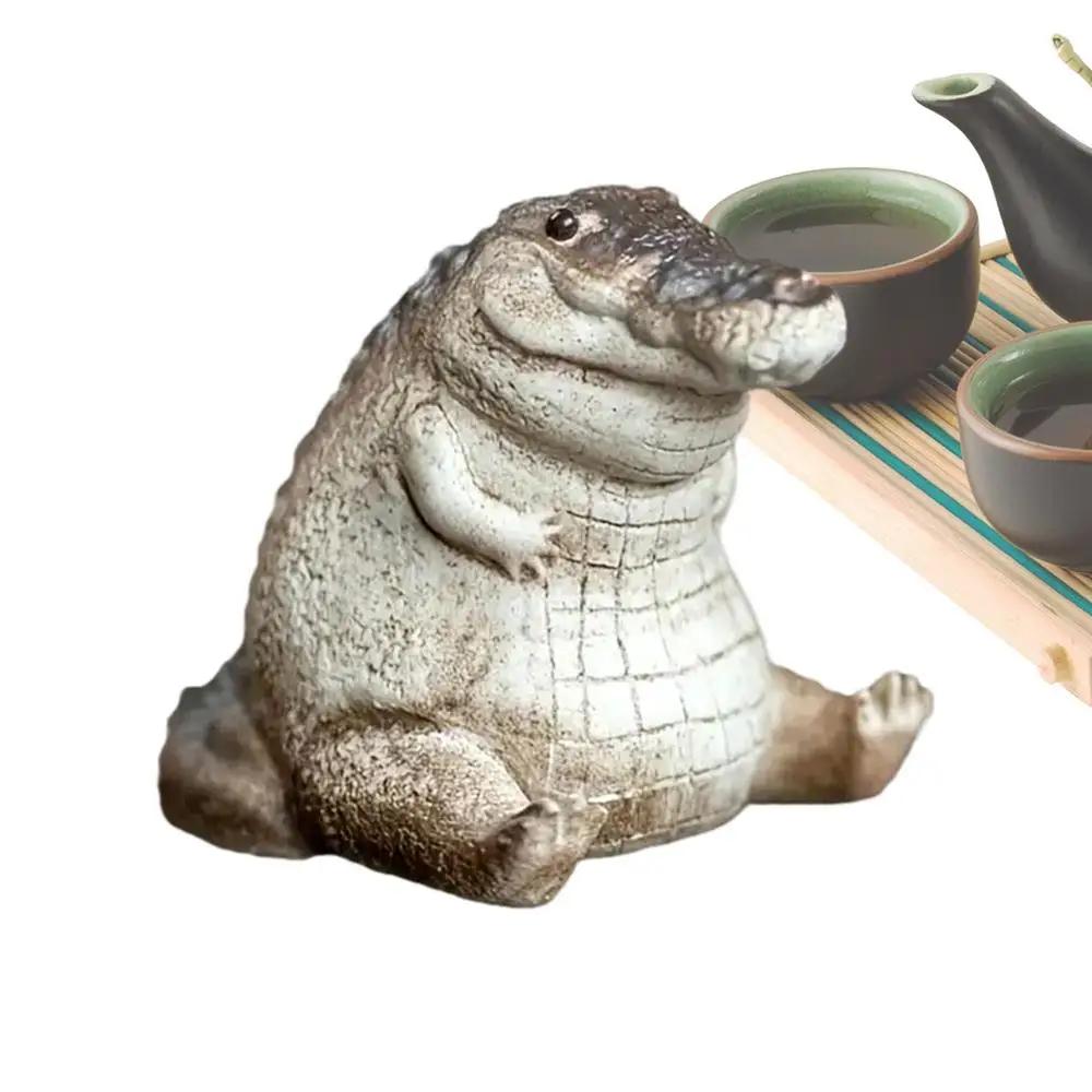 1pc Fat Alligator Tea Petting Little Crocodile Tea Pet Ornaments Handmade Tea Ceremony Tea Play Financial TeaTable Gift