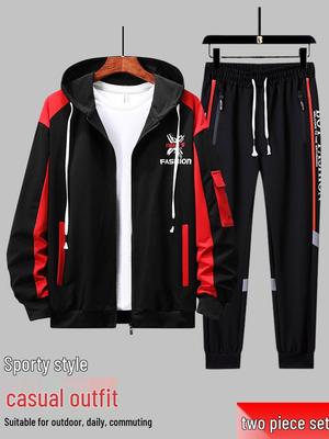 Men's Spring/Autumn Casual Hoodie & Pants Set: Trendy Youth Sportswear Two-Piece.