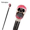 Pink White Resin Skull Head Walking Cane Fashion Decorative Steel Walking Stick Gentleman Elegant Cosplay Cane Knob Crosier 94cm