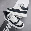 Klasyczne czarno-białe buty męskie high-top 2024 jesień i zima nowe buty sportowe i rekreacyjne gruba podeszwa podwyższające wygodne wszechstronne modne