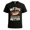 El hotdog lo mejora todo camiseta para hombre foodie regalo divertido novedad camiseta top