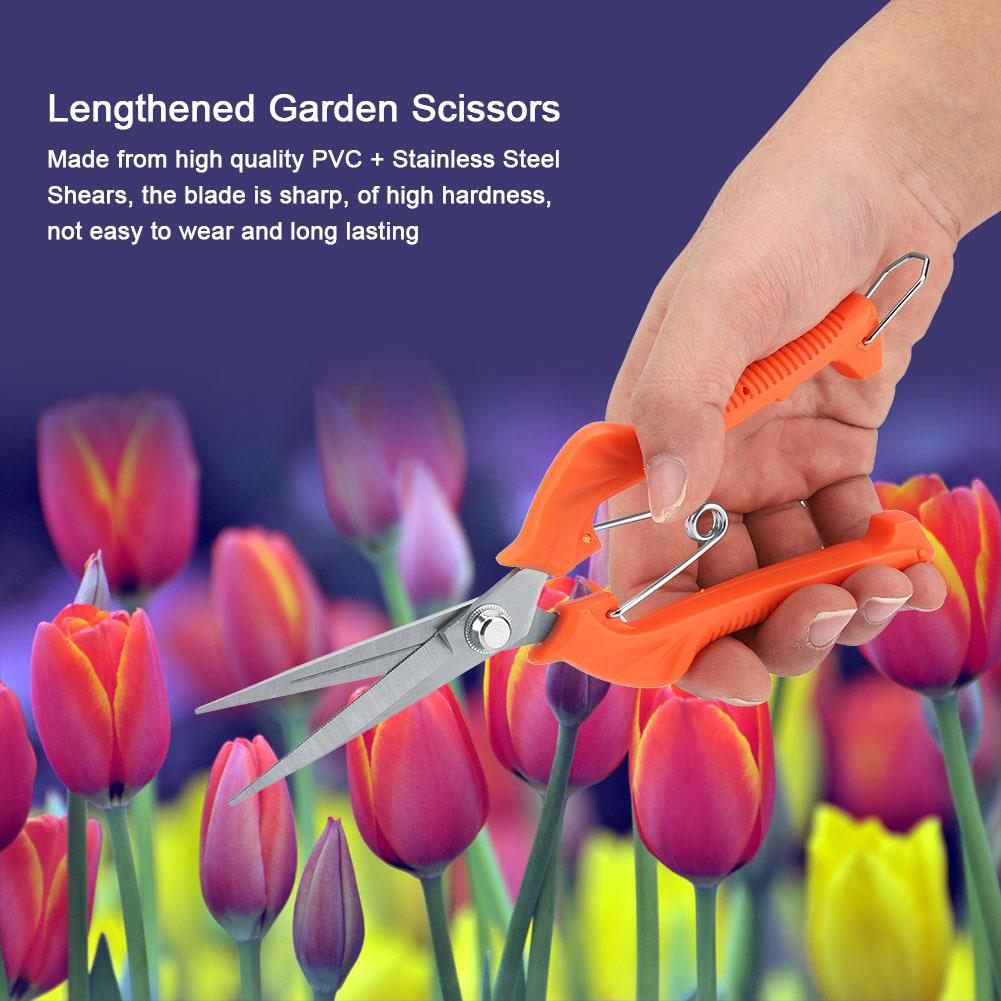 Orange Sturdy Fruit Tree Bonsai Gardening Pruning Shear Lengthened Garden Scissors
