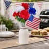 Yousheng Independence Day UV Resistant Faux Flowers, 4th of July Artificial Flower, 250th Anniversary Artificial Bouquet, Red White Blue Patriotic