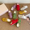 Soft Leather Version~ Ins Casual Suede Lace-up German Training Shoes with One Pedal and Half Slippers for Women's Versatile Muller Single Shoes