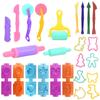 Set de Accesorios de Plastilina para Niños Herramientas de Plastilina con Varios Moldes de Plástico Rodillos Cortadores Modelo de Arcilla para Niños
