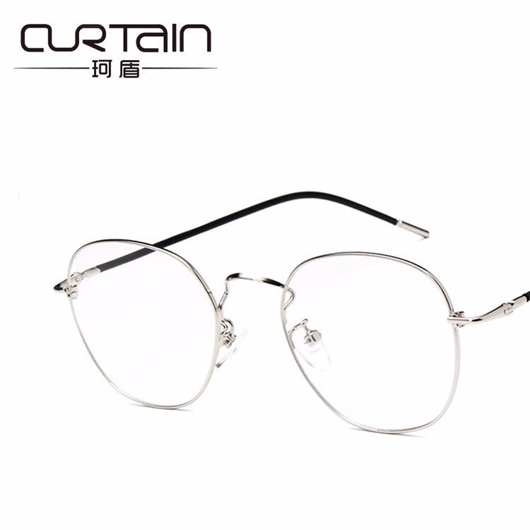 New retro ultra-light flat glasses, round glasses frame, can be equipped with myopia glasses frame tee