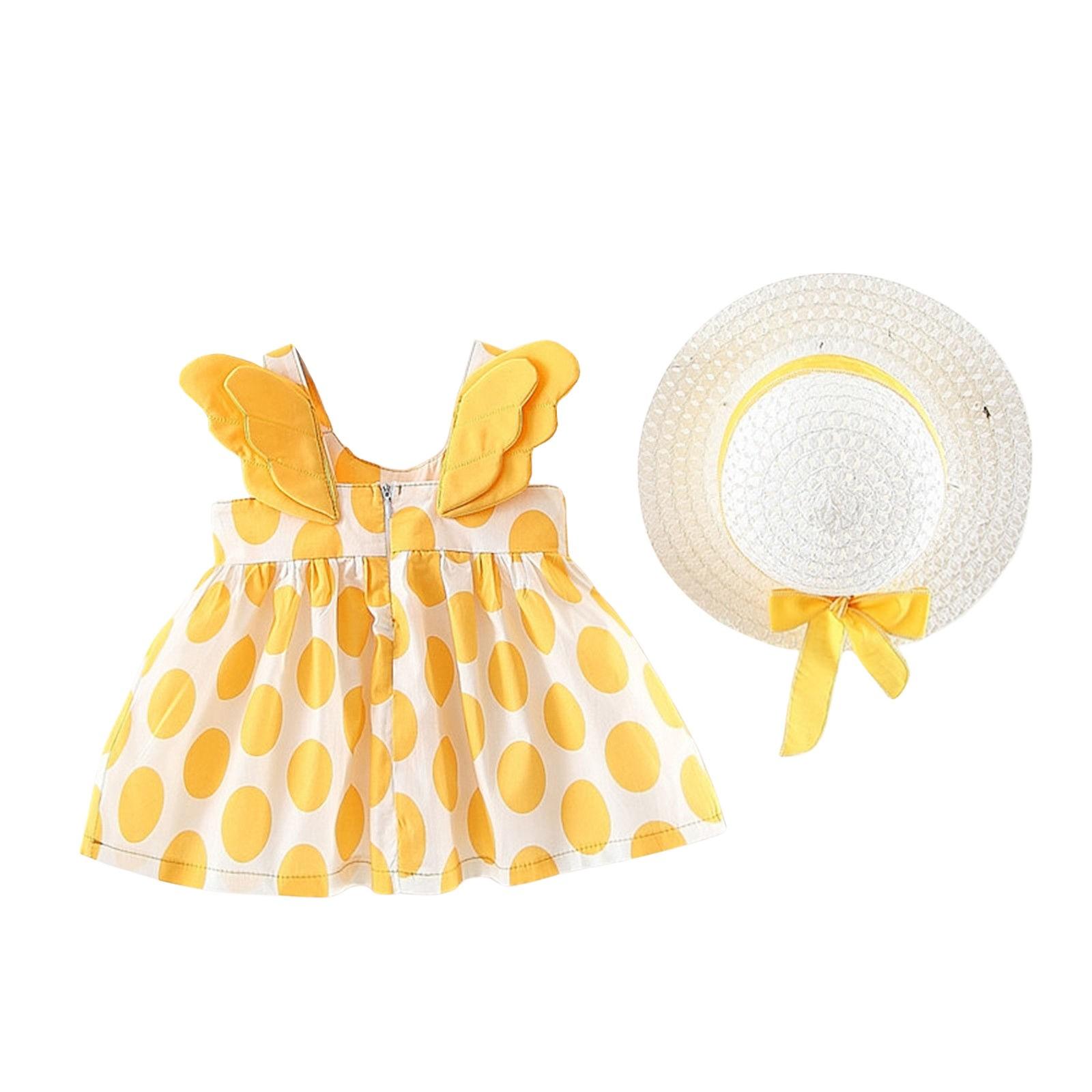 

Летний комплект для девочек без рукавов с милым принтом принцессы в платье и шляпе 80