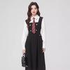 Autumn and winter leave two-piece splicing waist long-sleeved dress teaching interview skirt