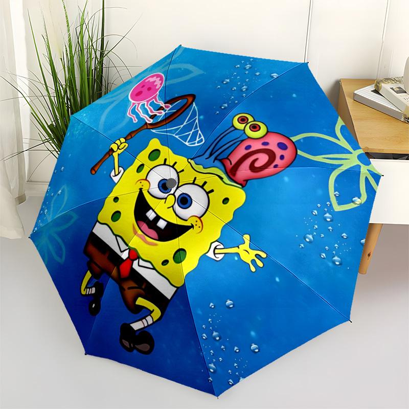 1pc SpongeBob Automatic Open/close, All-Season Portable Folding Umbrella for Women & Men, Travel, Everyday, Events - Durable Frame Yy250809177