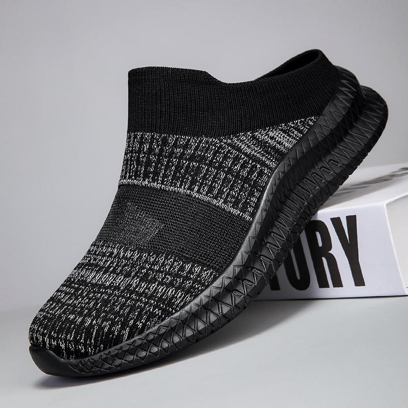 Slip-On Open Back Sandals for Men and Women - Breathable Mesh Summer Slide Shoes with Flat Sole, Lightweight Outdoor Casual Wear