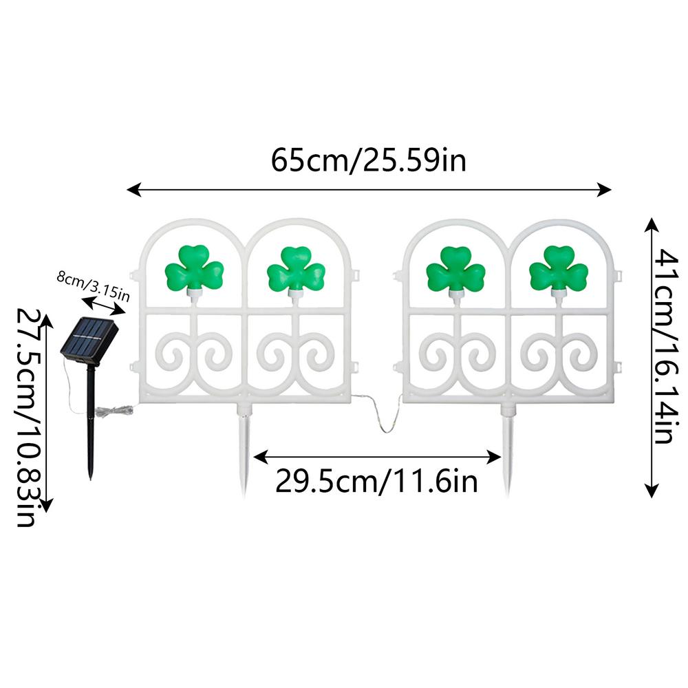Lighted Christmas Fence 2X Picket Fence Garden Border Waterproof Lighting Fence Decoration For Patio