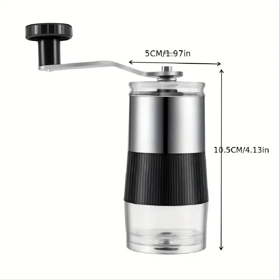 Nuovo mini agitatore manuale per macinazione dei chicchi di caffè in acciaio inossidabile con anima in ceramica, macchina per caffè visiva