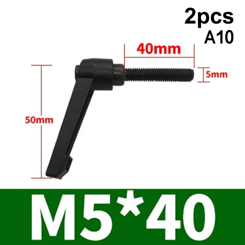 2Pcs M4 M5 M6 M8 Clamping Lever Machinery Adjustable 7-Shaped Handle Locking External Male Thread Knob