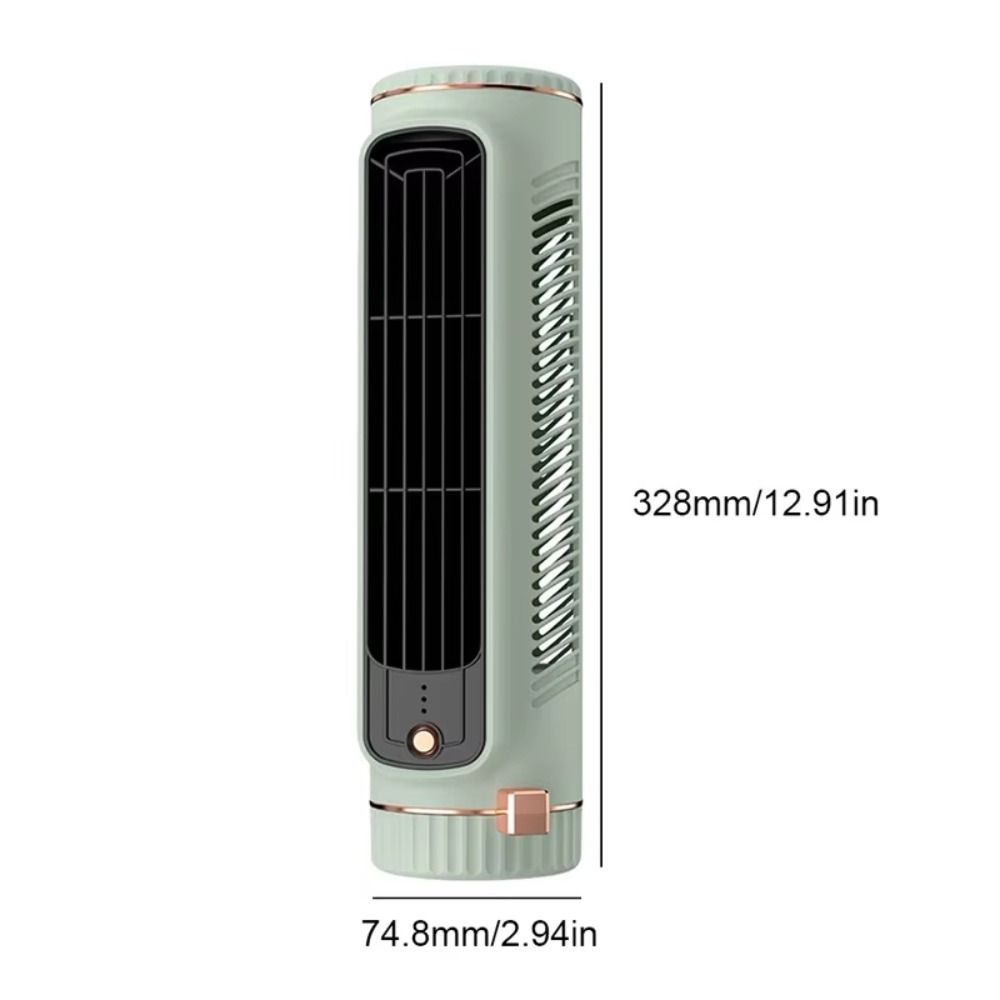 USB Rechargeable Hole-Free Mount Fan Compact Leafless Design USB Rechargeable Fan Lightweight Portable Air Cooler Office Use