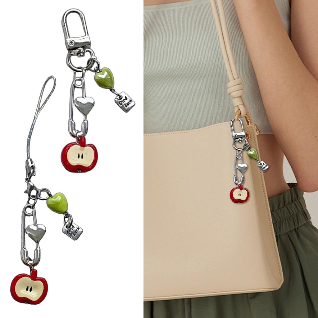 Lieblicher handgefertigter Perlenanhänger Bunter Frucht-Schlüsselanhänger Etui Schulranzenanhänger Einzigartiges Geschenk für Teenager und Handynutzer