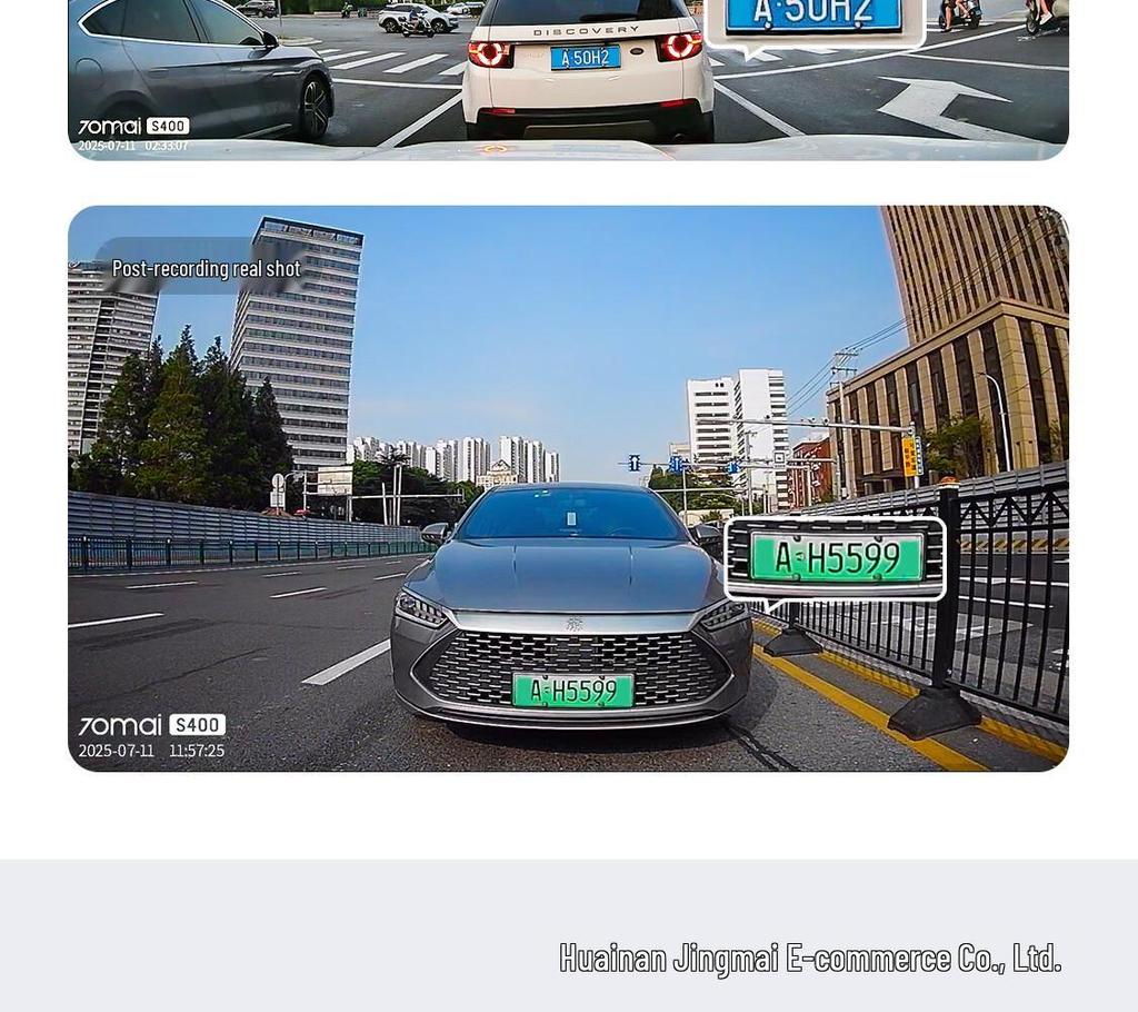 70mai S400 Dual 1440P Dash Cam with Night Vision and Touchscreen