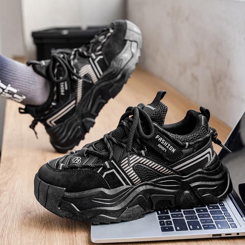 New Fashion Men 's Four Seasons Comfortable Thick Sole Shoes Students BoysTrending Soft Sole Breathable Casual Running Sneakers