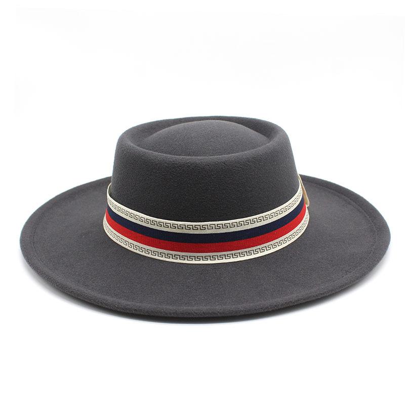 Big Brim Bump Dome Hat Woolen Top Hat Women'S Quarter British Retro Men'S Felt Hat French Jazz Hat