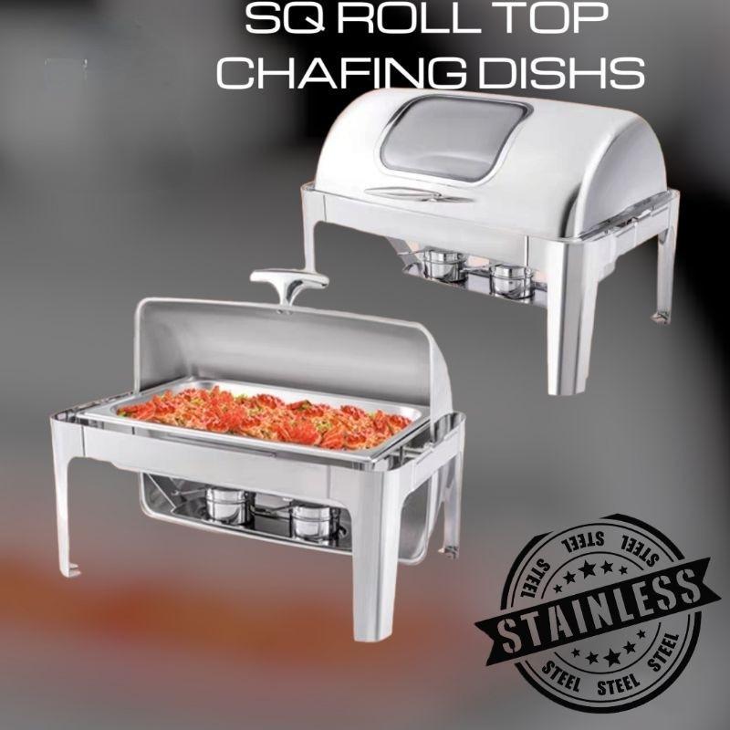 9L Roll Top Chafing Dish Buffet Set Food Pan Food Tray Warmer Serving Tray