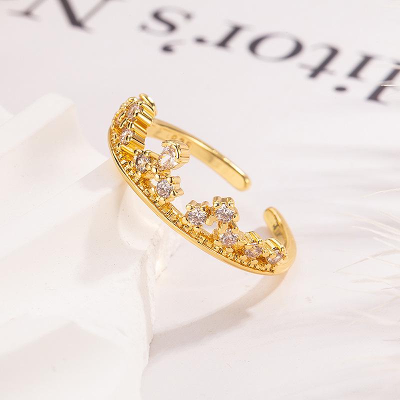 925 Sterling Silver Jewelry Luxury Crystal Crown Finger Rings for Women Wedding Party Jewelry For Girls Friend Gift