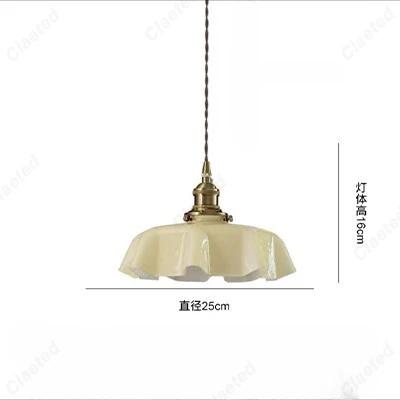 LED Retro All Copper Glass Restaurant E27 Small Pendant Light Living Room Bar Balcony Bedside Aisle Decoration Lighting Fixtures