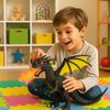 Colorful Black Dragon 35 Cm Interactive Smoke-Breathing, Flapping Wings and Roar, Light and Sound, Toy for Child