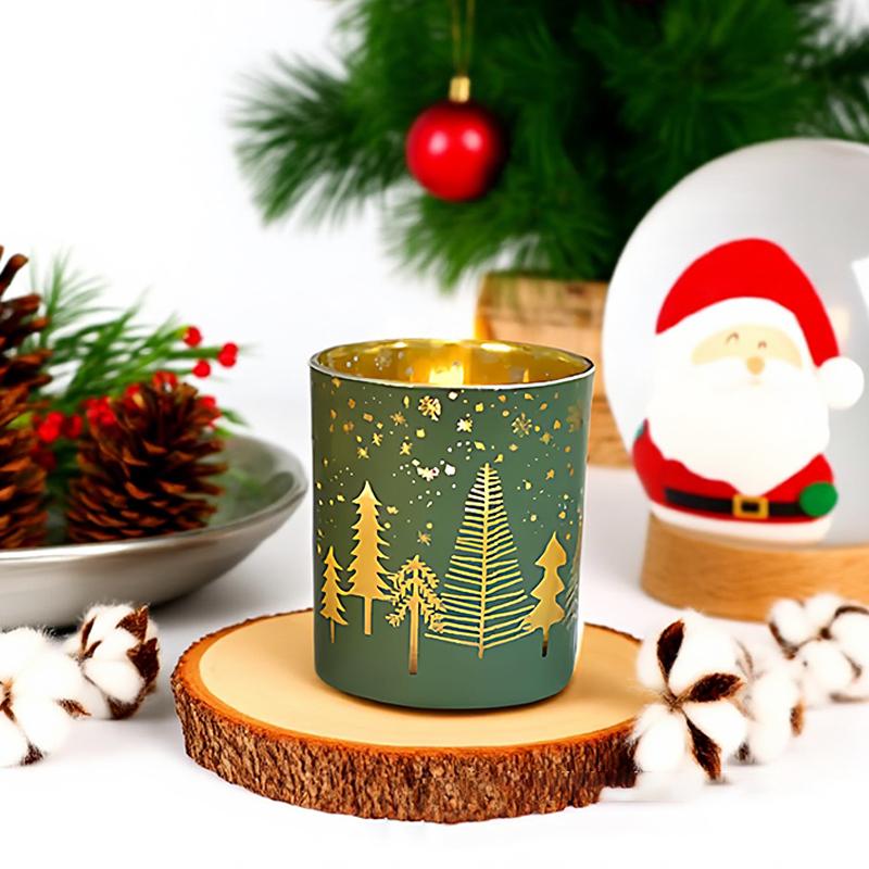 1Pc Christmas New Year Decorative Candlestick Cup - Custom Home Fragrance Holder, Reindeer Themed Birthday Holiday Gift