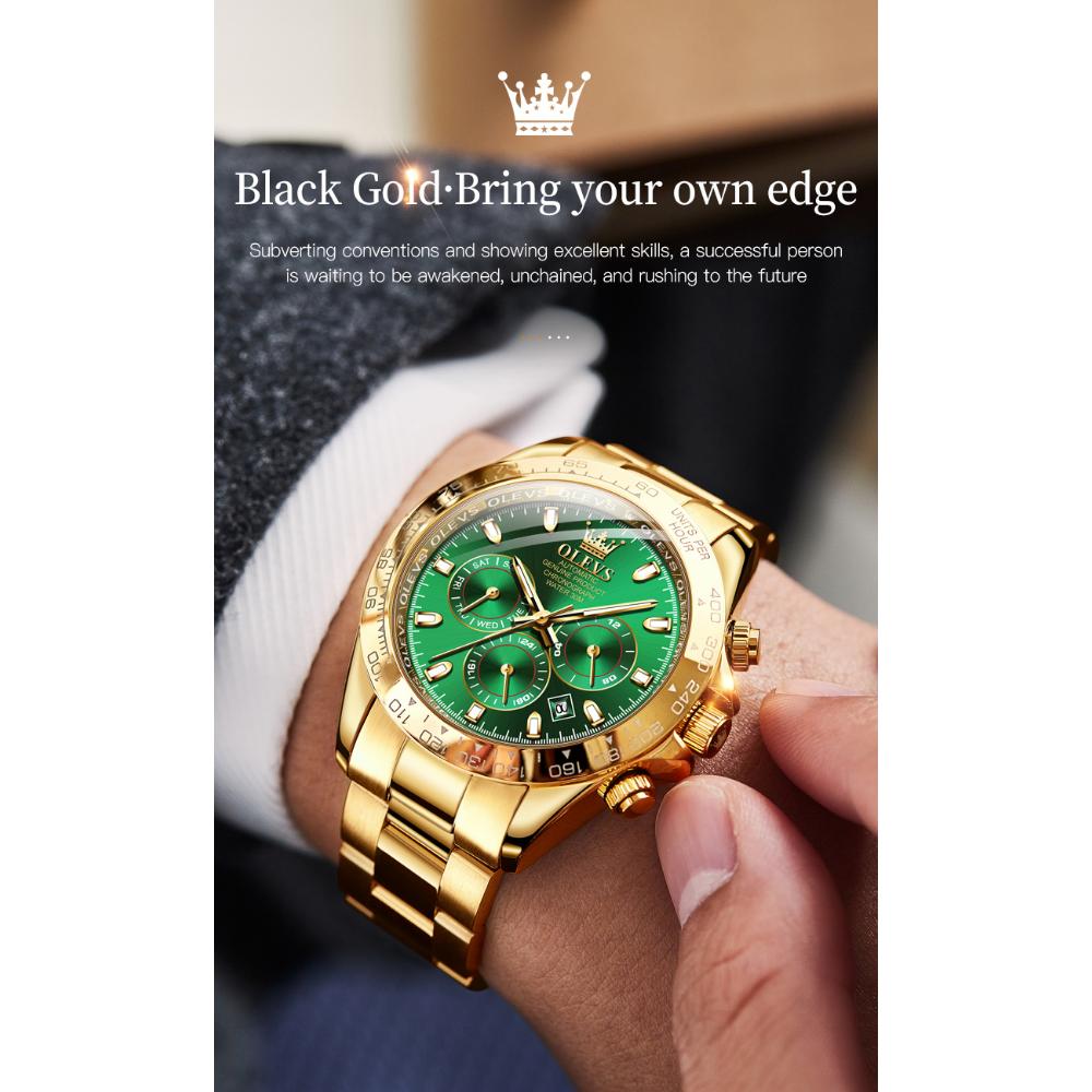 OLEVS New Quality Three-eye Watch Luminous Waterproof Multifunctional Automatic Mechanical Watch for Men