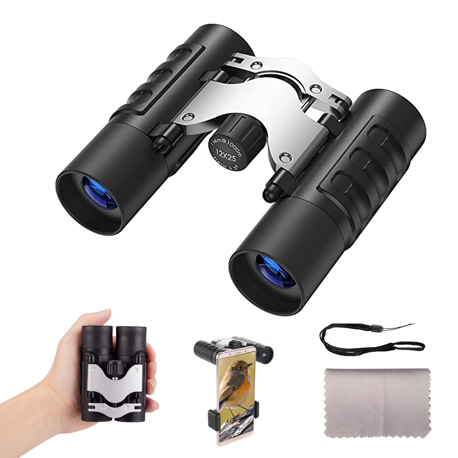 

YIUTERA New Binoculars for Live Opera 25mm Bak4 Lens FMC Multilayer High High Suitable for Kids and Perfect for Live and Other Outdoor Includes