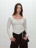 MOIFAIRE Neutral Strap T-Shirt / Ivory