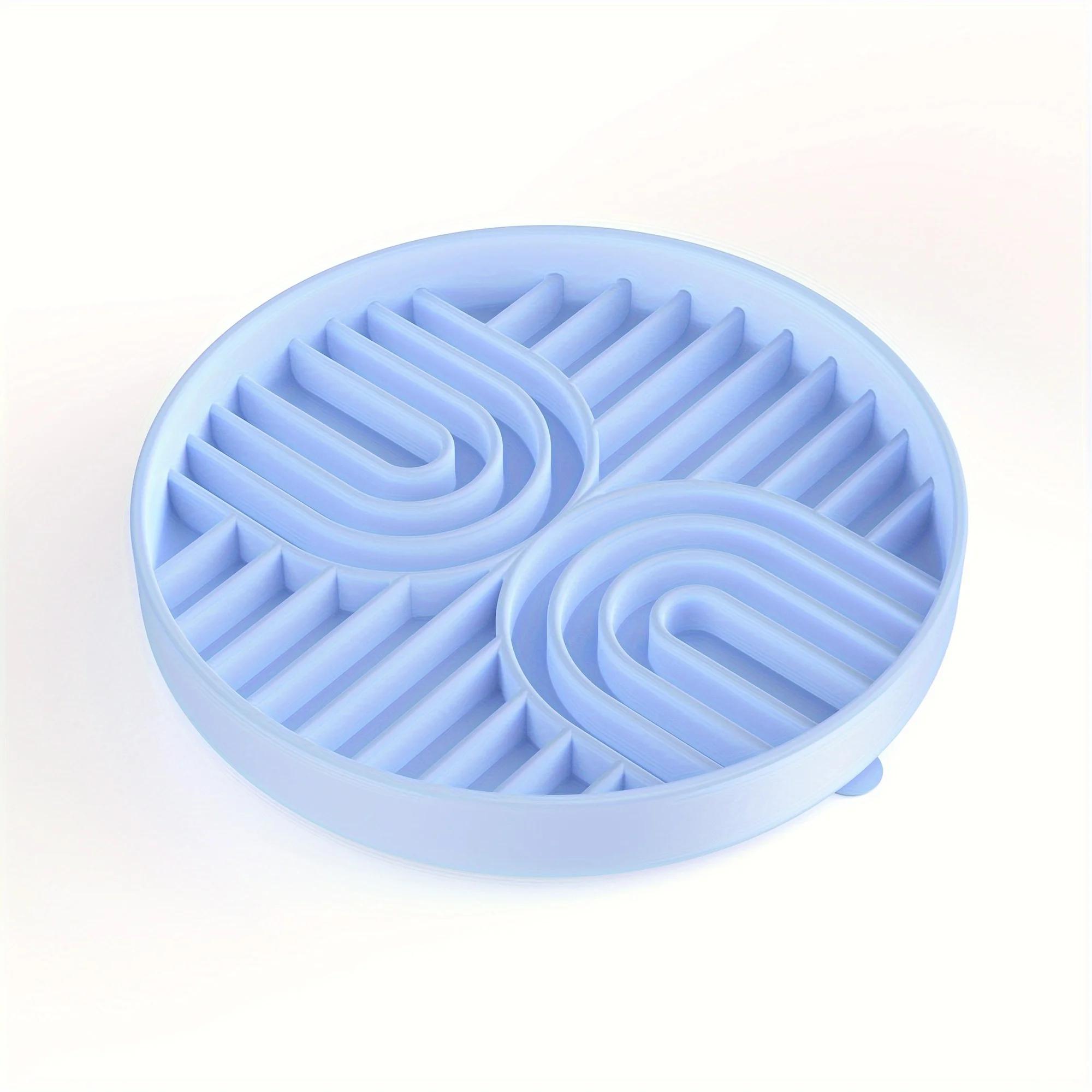 

Slow Feeder Disperses Attention, Suitable for High-Energy Pets, Anxiety, Boring and Calming . Pet Feeding Pet Slow Food Plate. синий