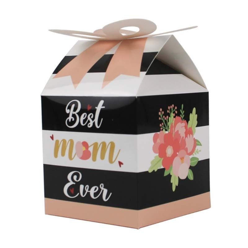 50Pieces Mother Day Candy Boxes Mother Day Cup Cake Paper Boxes Mother Goodie Gift Decorations Mother Day Party Supplies
