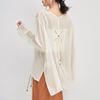 Elegant Bow Hollow-Out Sun Protection Top for Women - Spring Collection