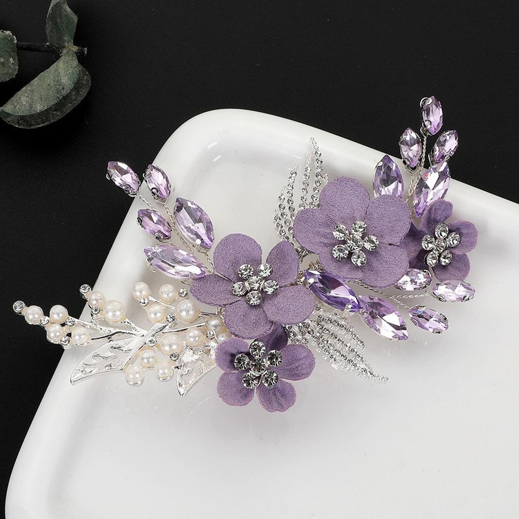 Crystal Flower Hairpiece With Rhinestone Design Wedding Bridal Jewelry Accessories For Woman