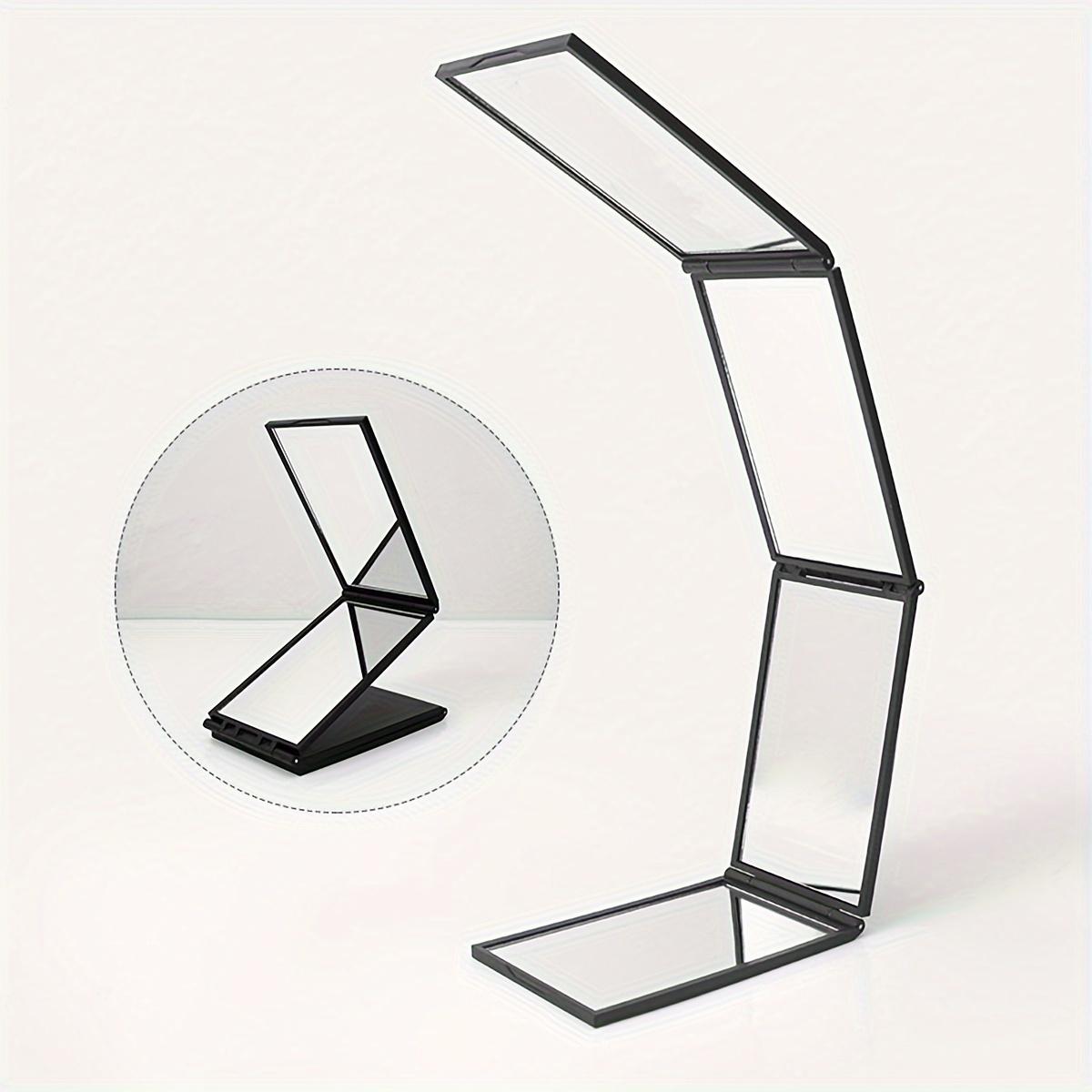 

Портативное складное зеркало для макияжа, компактный ручной дизайн, многоугольный обзор для путешествий, ухода за кожей, укладки чёрный