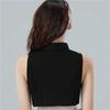 Damen Baumwolle Falsche Kragen Schwarz Einfarbig Bluse Halbes Hemd Top Abnehmbarer Kragen Femme Abnehmbares Falsches Kragen Accessoire